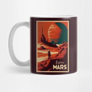 Mars Adventure Vintage Travel Poster Mug